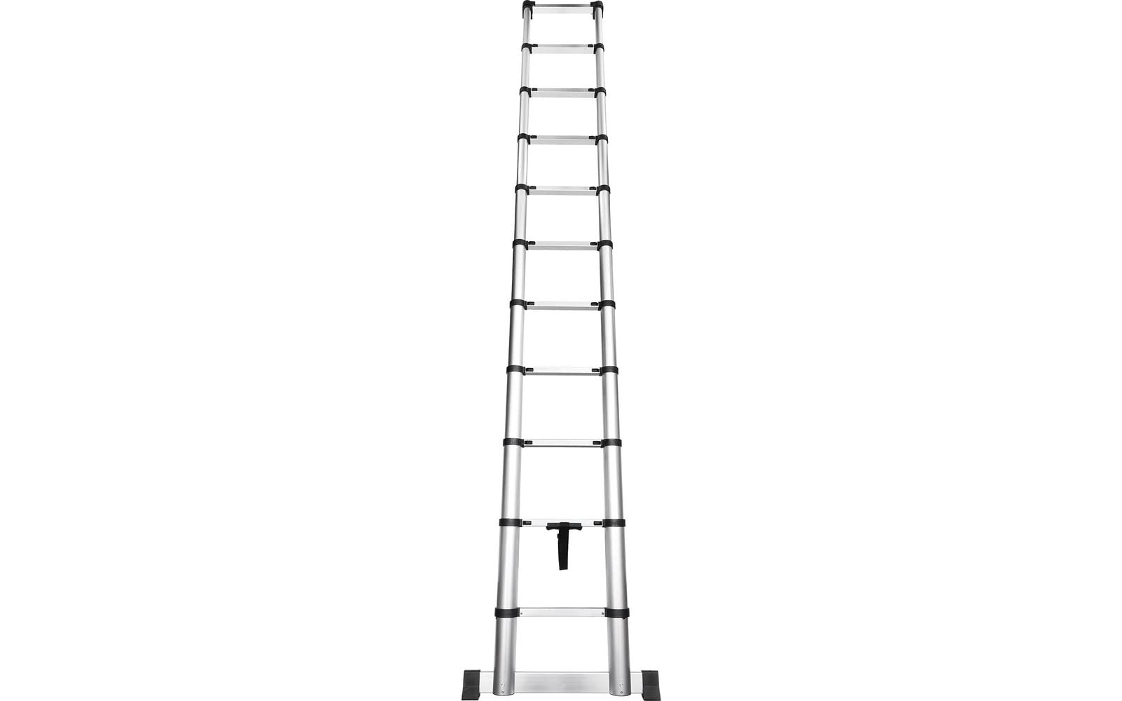 BERGER Soft Close Teleskopleiter 3,2m | Ausziehleiter Teleskop Aluminiumleiter Mehrzweckleiter Leiter Multifunktionsleiter ausziehbar tragbar | Maximale Tragkraft von 150kg