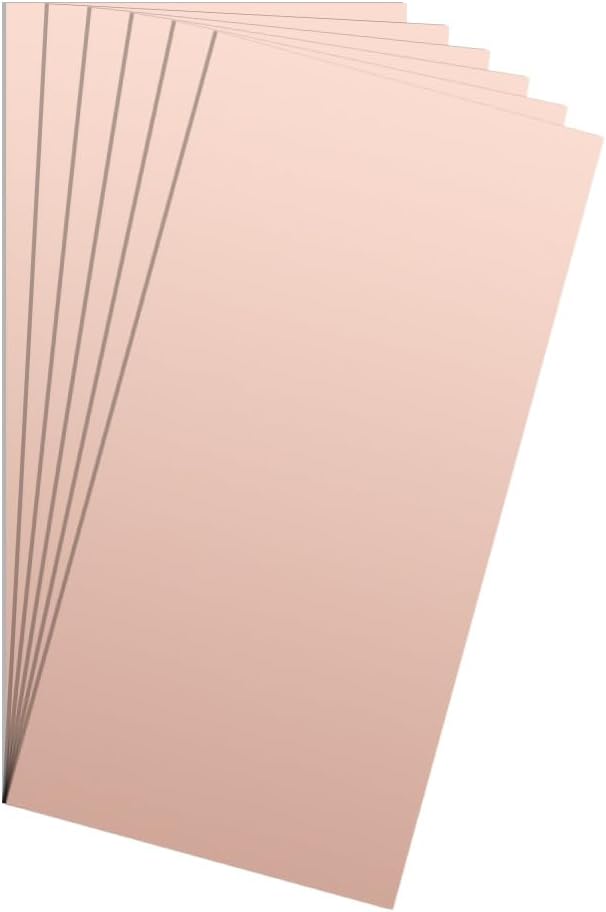 PATIKIL 4x8 inch Double Sided Copper Clad Laminate PCB, 6 Pcs 0.8mm Thickness FR4 Copper Plated Universal Circuit Prototype Board for Etching DIY PCB Kit
