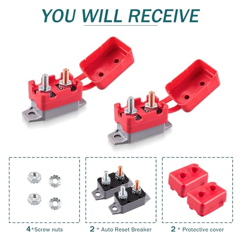 Aikyciu AR-1-30 2 Pcs Dc 12V - 24V 30Amp Automatic Reset Circuit Breaker thumb #6
