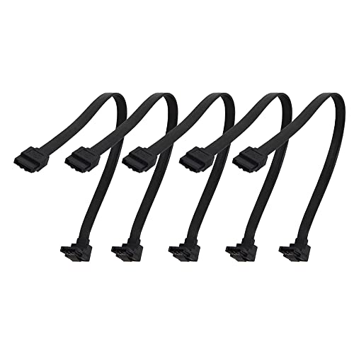 Cable de datos SATA 3.0 15 cm 5 piezas ángulo 90 negro