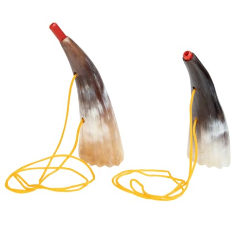 Vaguelly Cuerno Vikingo Juguete Musical para Niños Trompeta Infantil con Cuerda Portátil para Juegos Al Aire Libre Y Fiestas Sonido Claro