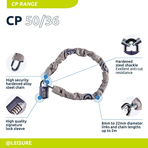 Henry Squire Steel Shackle Combination Padlock With Square Link Chain Set #TOP3