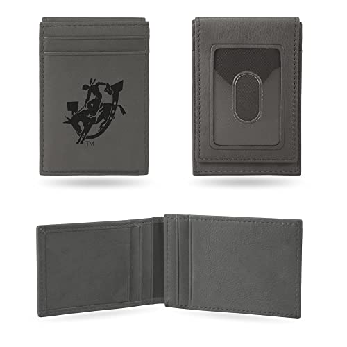 Image of Rico Industries NCAA Gray Laser Engraved Front Pocket Wallet - Compact /Comfortable /Slim