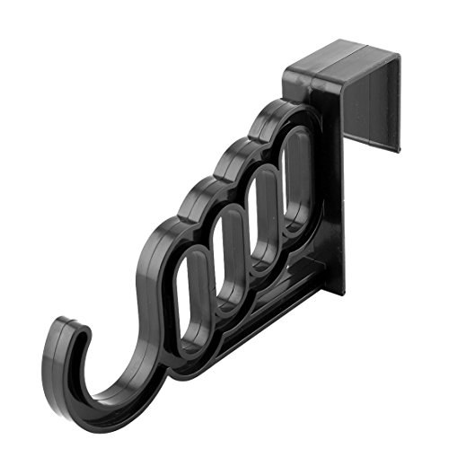 Ruilogod Puerta de casa de plástico Vestuario Ropa de Vestuario Toalla de Toalla Bufanda Sock Colgando Gancho Negro