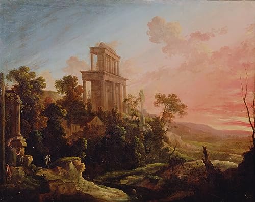 Tableau paysage au soleil couchant Pierre Patel impression art mural 60x90
