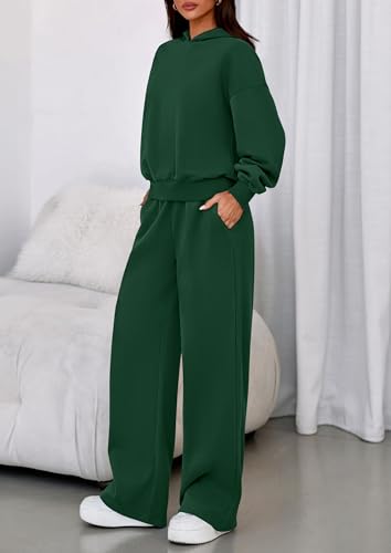 Image of PRETTYGARDEN Womens Sweatsuits 2 Piece Set 2026 Casual Winter Long Sleeve Hoodie Loose Wide Leg Sweatpants Fall Tracksuit
