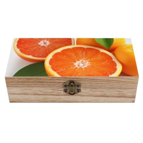 Caja de madera para guardar recuerdos con forma de cítricos, cofre grande de madera con tapa abatible, estuche para guardar fotos para hombres y mujeres, caja de madera para guardar objetos de valo
