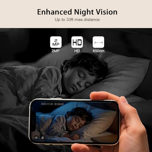 Image of 1080P Indoor Security Camera for Home Security, Dog Camera w /Motion Detection, Human Tracking, Plug-in Wired, 24 /7 Recording, 2-Way Audio Siren, Night Vision, Cloud & SD Card Storage