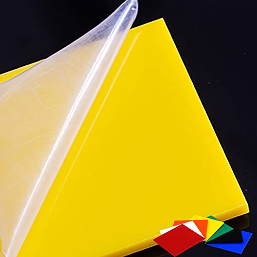 Hojas de Acrílico Paneles Acrílicos de Colores Tamaño A4, Resistente Al Agua, Láminas de Plástico de 3 Piezas para Proyectos de Bricolaje, Marco Rectangular Irrompible con Películas Protectoras Cover