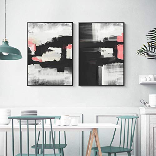 Art mural abstrait nordique en toile mate : kit déco anti-reflet 60x80cm