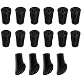 16 Stück Nordic Walking Stöcke Gummipuffer, Nordic Walking Pads Gummipuffer Für Wanderstöcke, rutschfest Gummipuffer Für Wanderstöcke, Ideal Für Trekking Und Stadtspaziergänge, Schwarz