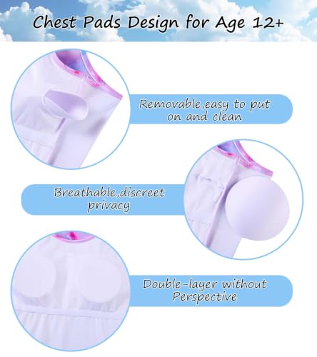 Image of Belovecol Girls Swimsuits 2Pcs Tankini Bathing Suit 4-16Y Bra Pads for 12Y+