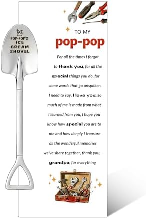 Pop Pop Fathers Day Birthday Gifts for Men Father Happy Father's Day Birthday Spoon Gift for Men New Dad Pop Pop's Ice Cream Shovel Gag Gifts for Mens Dad Birthday Gifts Ideas for Man Husband image 5