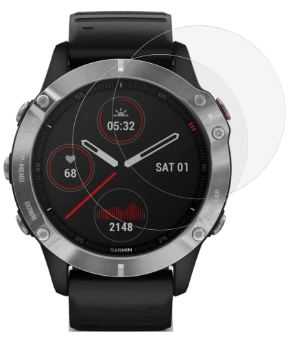 Verre Trempé pour Garmin Fenix 6/6 Pro / 6 Pro Solar / 6 Pro Sapphire [Lot de 2] Film Protection Ecran Montre Anti Rayure Phonillico® Cover