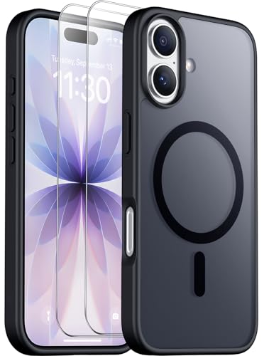 SPIDERCASE Only Designed for iPhone 17 Case, Magnetic Translucent with [2PCS Tempered Glass Screen Protector] [Military Grade Drop Protection] Anti-Fingerprint Case Just for iPhone 17 6.3