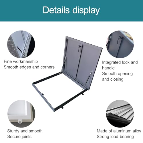 Panel de acceso antirrobo e impermeable para tejado con escotilla metálica de 80x80 cm 4