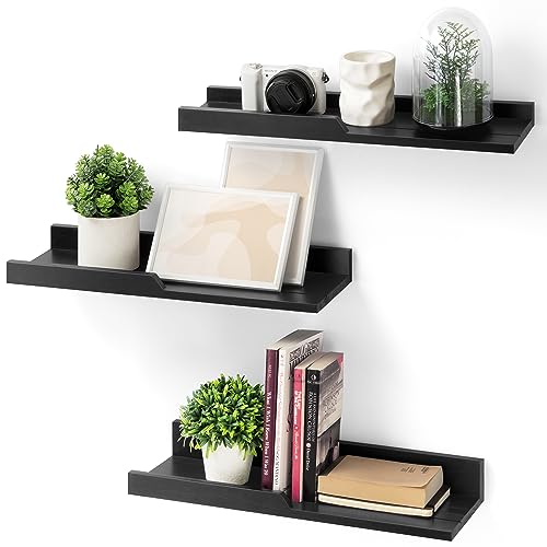 Rebee Vision Modern Floating Shelves Set of 3 : Farmhouse Wall Mo...