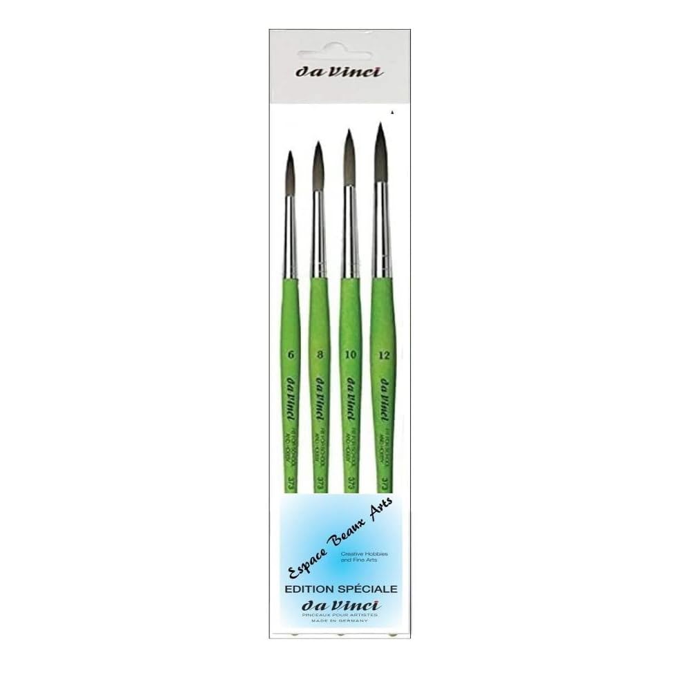 da Vinci Serie 373 Fit - Cuchillo redondo sintético con mango verde mate, tamaño 6,8,10,12
