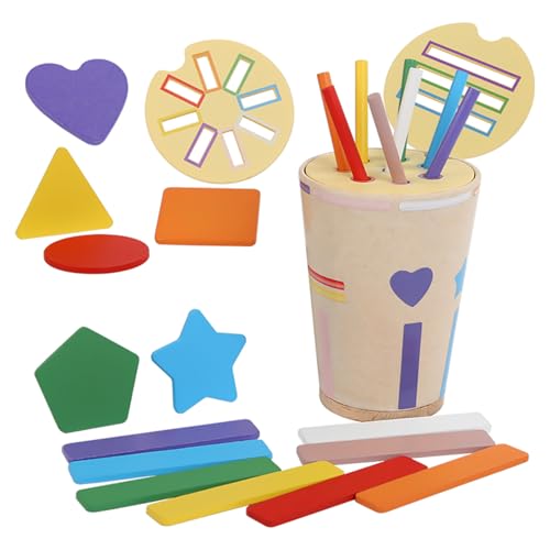Afufu Juegos de clasificación de forma de madera, colores de aprendizaje de 1 a 3 años, juguete de madera Montessori, juego de colores, desarrollo temprano y juguetes de actividad, juguetes de Afufu Juegos de clasificación de forma de madera, colores de aprendizaje de 1 a 3 años, juguete de madera Montessori, juego de colores, desarrollo temprano y juguetes de actividad, juguetes de