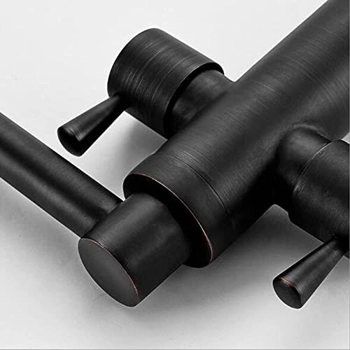 Robinet cuisine extensible pliant en laiton avec double commande d'eau - 6