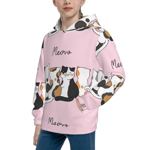 Cute Cats Kid Hoodies Boys Sweatshirts Girls Pullover with Pocket2