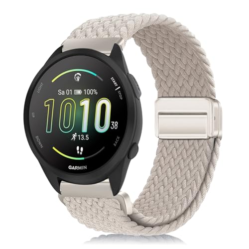 [YealRed] �o���h 20mm For Garmin Approach J1 /Forerunner 570 42mm/Vivoactive 6 / 5 �����p�X�g���b�v �e���i�C������ �ւ��x���g �ґg�X�g���b�v ���C�o�b�N�� �����x���g �}�O�l�b