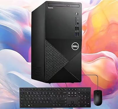 Dell Vostro 3030 Tower Desktop Computer for Home Business Student, Intel Core i5-14400 14th Gen Processor, 16GB DDR5 RAM, 512GB SSD, Windows 11, HDMI, Type-C, Black, Wired Keyboard and Mouse