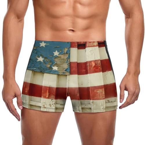 Maillot de bain slip homme motif drapeau en tissu léger élastique
