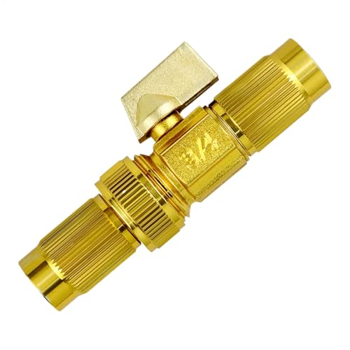Válvula de bola para manguera de jardín, adaptador de conector de cierre, grifo al aire libre, 4.29 x 1.69 x 1.18 pulgadas, práctico enchufe de manguera de jardín compacto, junta de expansión tipo