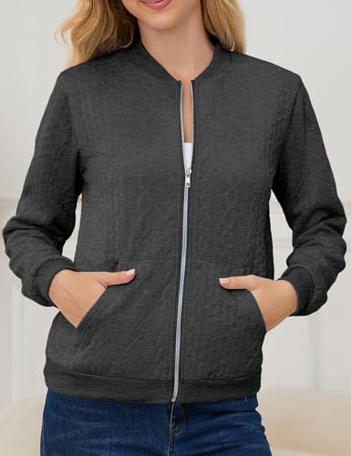 Image of Womens Full Zip Up Cardigan Sweater Casual Solid Long Sleeve Sweatshirt Coat with Pocket
