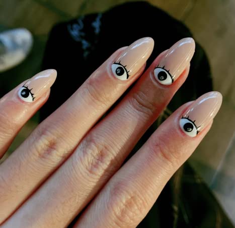 Jmeowio Evil Eyes Nail Art Stickers Decals 7 Sheets 3D Self Adhesive Pegatinas Para Uñas Turkish Blue Eye Khamsah Hand Of Fatima Cartoon Design Manicure Tips Nail Decoration For Women Girls Gift thumb #6