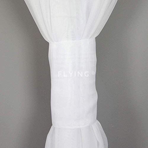 Top Ready-Made Voile Curtain Top Design Set of 2 Beautiful Living Room Kitchen Curtain with Ruffle Tape Transparent LB-PT-CN (145 x 160) - Image 3