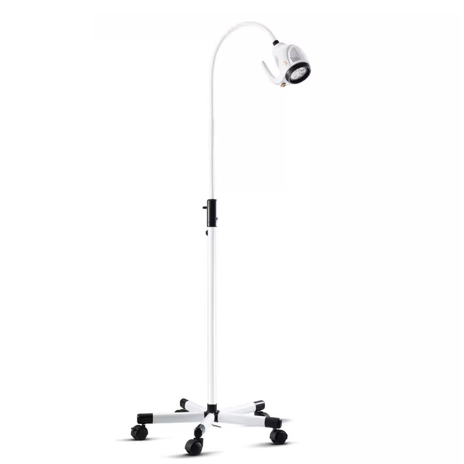 Generico Lampada per Visita Medica a LED Mobile, Lampada per Visita a Collo D'Oca, Lampada per Visita Orale Dentale, Lampada Senza Ombre da 21 W, luminosità Regolabile con Base Mobile