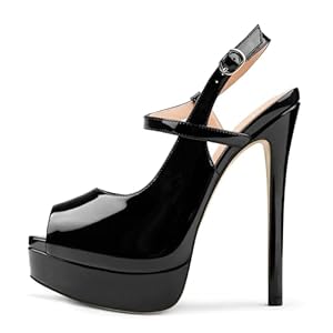 MERUMOTE Women’s Slingback Shoes Peep Toe Platforms 6 inch Heels Bride Party Pumps