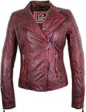 Die Jacke besteht aus echtem Lamm Nappa Leder - Weiches Leder ideal für jeden Anlass - Die Oberfläche wurde in eimen leichten Vintage Look bearbeitet