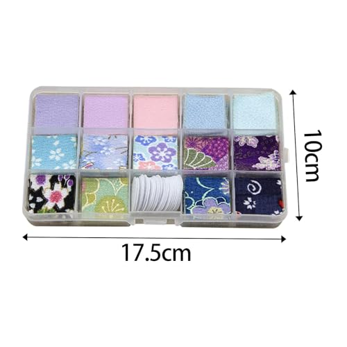 Tissu patchwork crêpe polyester résistant boîte 140 pièces accessoires cheveux - 4