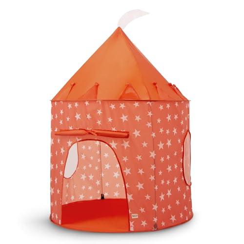 Relsy Carpa de Juegos Naranja para niños, casita de Juegos Pop-up Estrellada para Interior/Exterior para niños y peques, Refugio de Juego/Piscina de Bolas y Juguetes de jardín