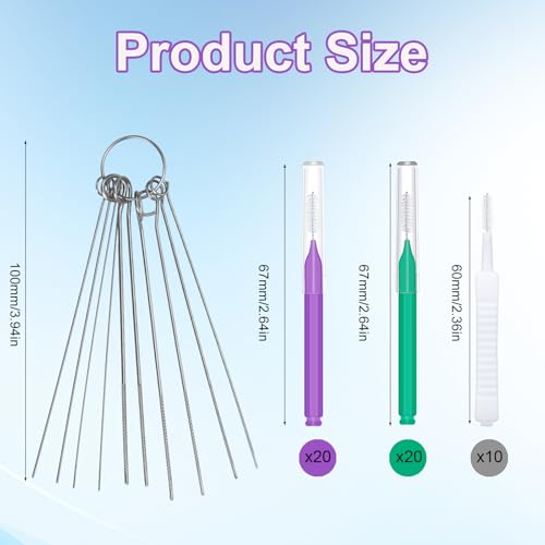 Image of 60pcs Shower Head Cleaner Tools Kit, 2 Designs Shower Head Cleaning Brushes Multi-Size Showerhead Anti-Clogging Cleaner Picks for Bathroom Small Hole Nozzle Gaps Slot (Purple, Green, White)