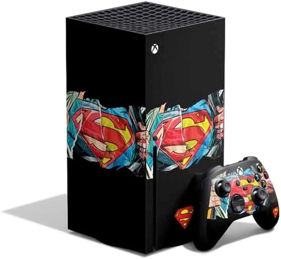 Skinit Decal Gaming Skin Compatible with Xbox Series X Bundle - Officially Licensed DC Comics Superman Crest Design