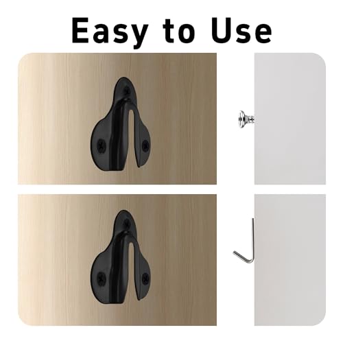 Image of 30Pcs Matte Black Keyhole Hangers, Single Keyhole Wall Mount Hanging Plates for Mirrors, Picture Frames, Coat Racks, Wooden Boards