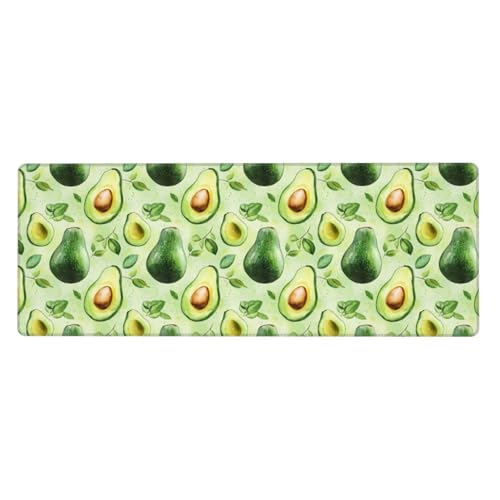 Tapis de souris de jeu avec bords cousus et motif avocat vert