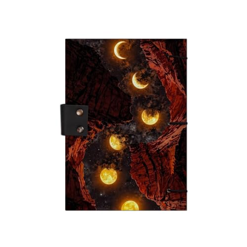 Image of Mountain Moon Face Diary Notebook 7x5 Inch 160 Pages Unruled Journal for Notes