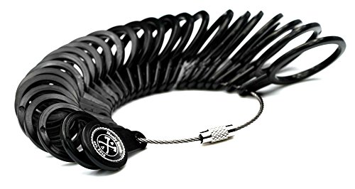 Manly Bands Finger Gauges Ring Sizer Measuring Tool - US Sizes 5-17 with Half Sizes