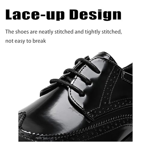 Men's Lug Sole Platform Lace Up Wingtip Brogue Oxfords Classic Wide Round Toe Comfort Chunky Heel Anti-Slip Business Dress Derby Shoes for Casual Work Office Shoes4