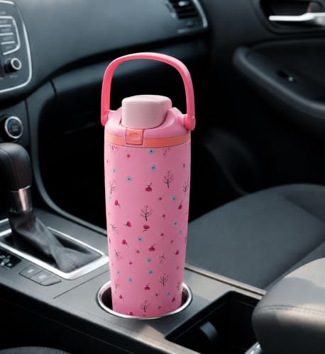 Image of HomeCloud 900ML Stainless Steel Water Bottle - Double-Wall Vacuum Insulated, Leakproof Straw Lid, BPA-Free Reusable Travel Flask with Two-Way Spout for Gym, Office & Outdoor Use (Pink Cherry)