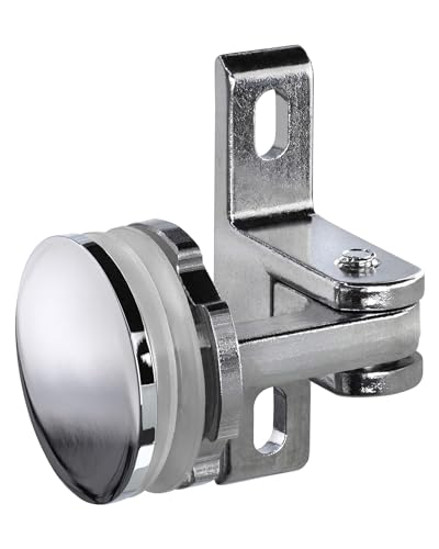 Gedotec Charnière de Porte en Verre - Meuble, Vitrine, Porte d'Entrée - Ouverture à 105 ° - CLARONDA - Laiton Chromé - Épaisseur de Verre de 4 - 6 mm - Sans Bloquage - 1 Pièce