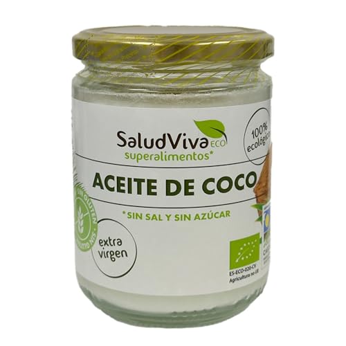 Aceite de Coco Bio 350 ml | Salud Viva | Virgen y Ecológico | Prensado en Frío | Uso Alimentario y Cosmético | 100% Natural y Vegano
