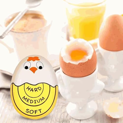 JINJUMEI 4 Stück Eieruhr zum Mitkochen(Weich/Mittel/Hart) Farbwechsel Eieruhren Wiederverwendbare Egg Timer Wählen Sie die Eierreife Basierend auf der Farbe Geeignet für Zuhause, Schule, Restaurant – Bild 4