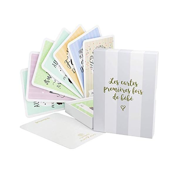 Cartes premières fois de bébé et coffret souvenir (français) – 40 milestone cartes photos unisexe - futures mamans et…