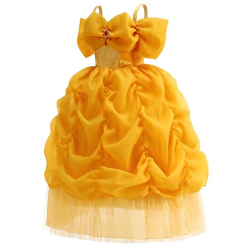 Disfraz princesa niña vestido amarillo con accesorios miniatura 2